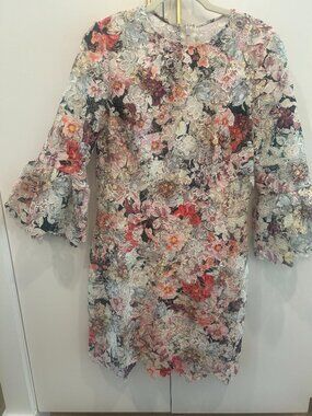 Monique L'Huillier Collection Guipure Lace Print Dress Size 12